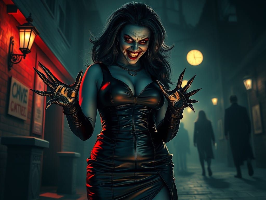 Gothic Horror Portrait of a Terrified Woman