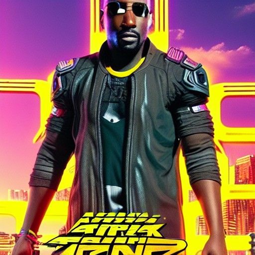 Cyberpunk African Cityscape in Neon Style