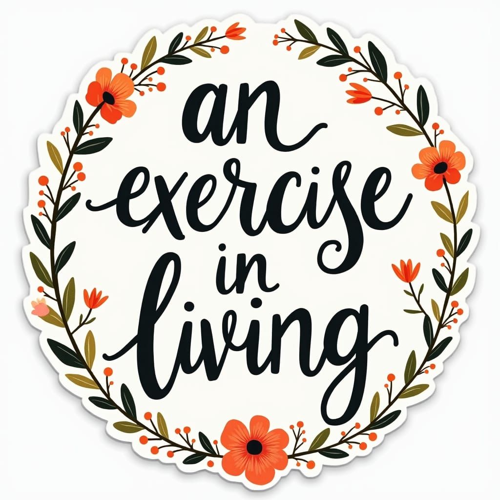 Inspirational Quote Sticker in Gouache Style