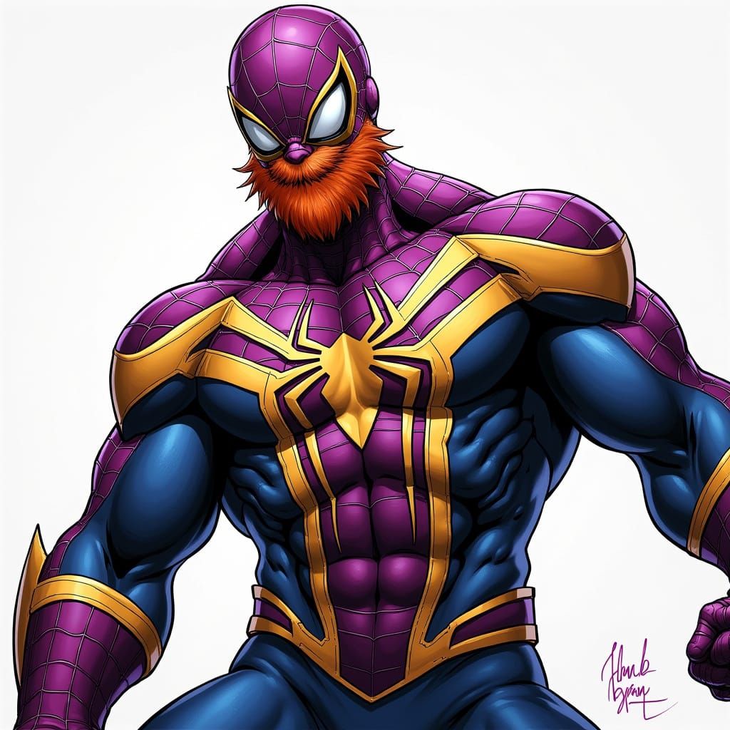 Heroic Spider-Man in Purple and Gold Suit