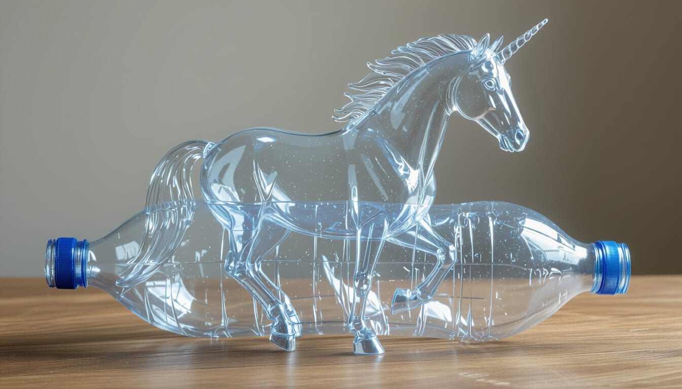 Realistic Horse Sculpture Made From Plastic Bottles