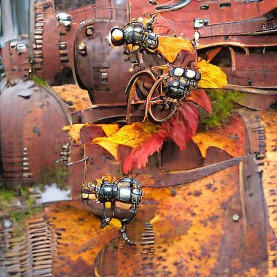 Steampunk Autumn in Maine Landscape