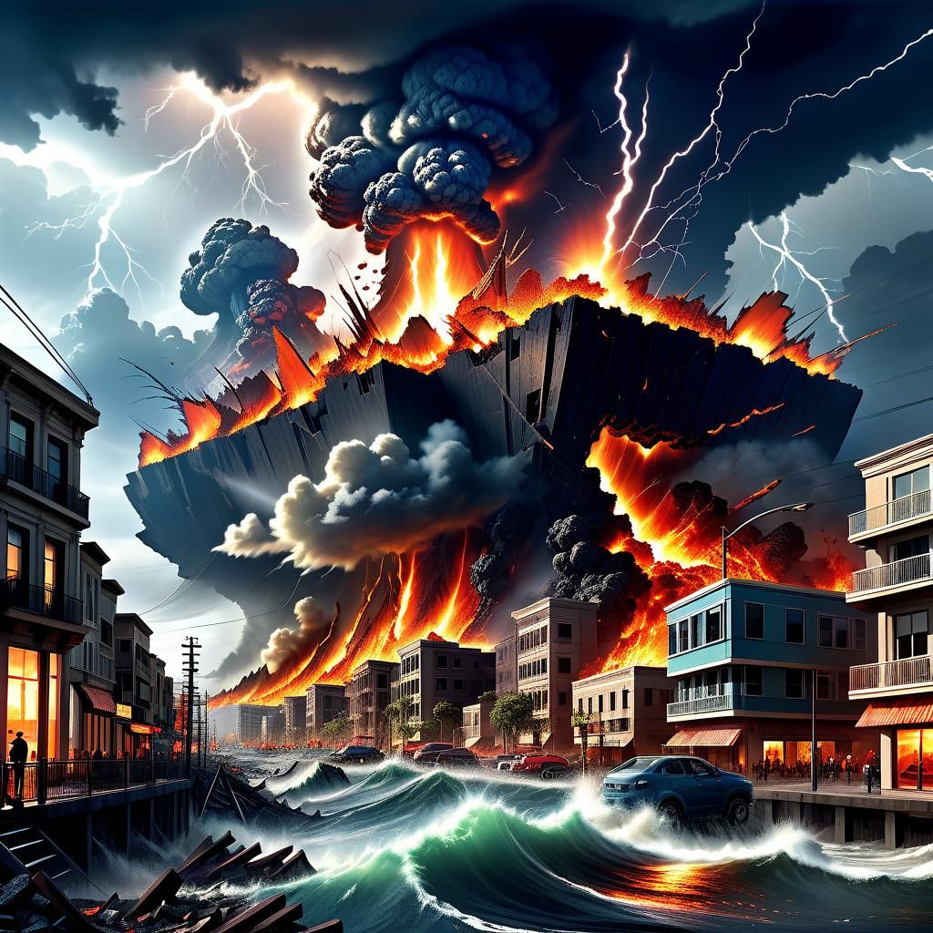 Coastal City Destroyed by Nature's Fury