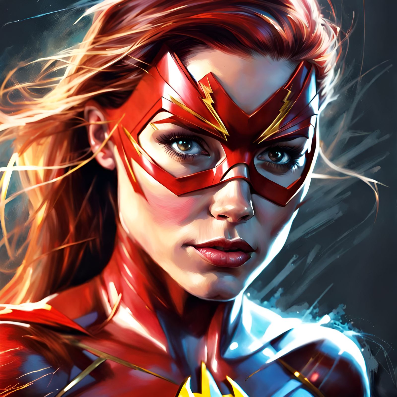 Female Flash Superhero Portrait by Alex Ross