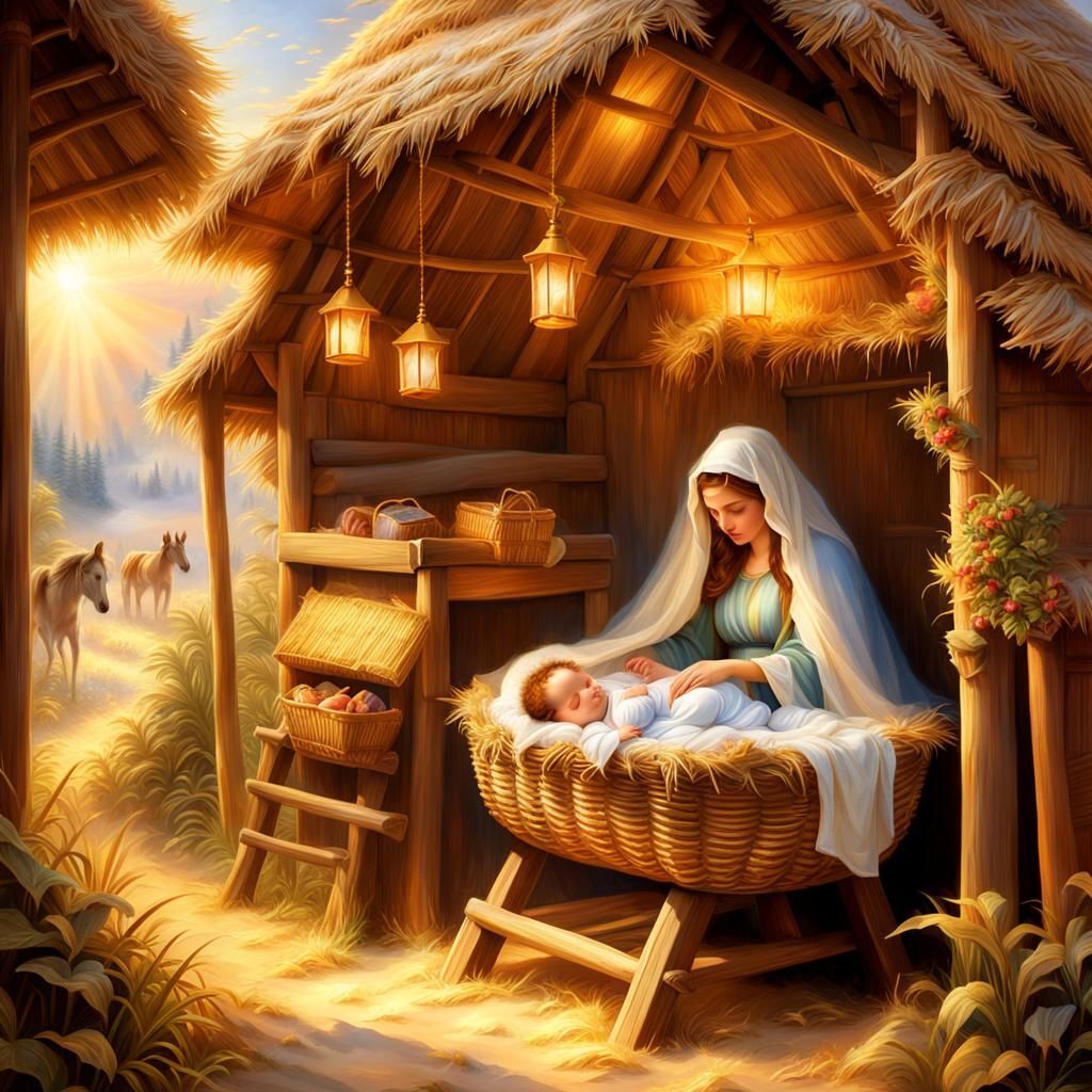 The Nativity Scene: Hyperrealistic and Detailed