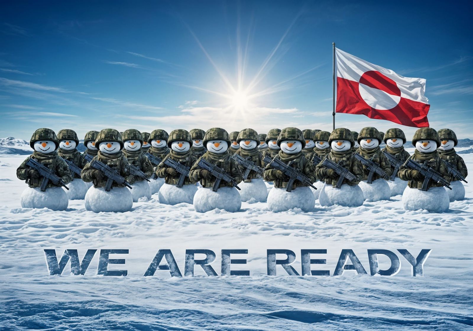 Snowman Army in Greenland Prepares for Battle