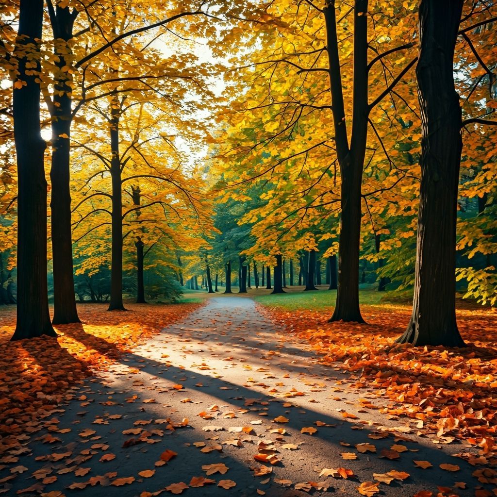 Vibrant Autumn Landscape in Impressionist Style