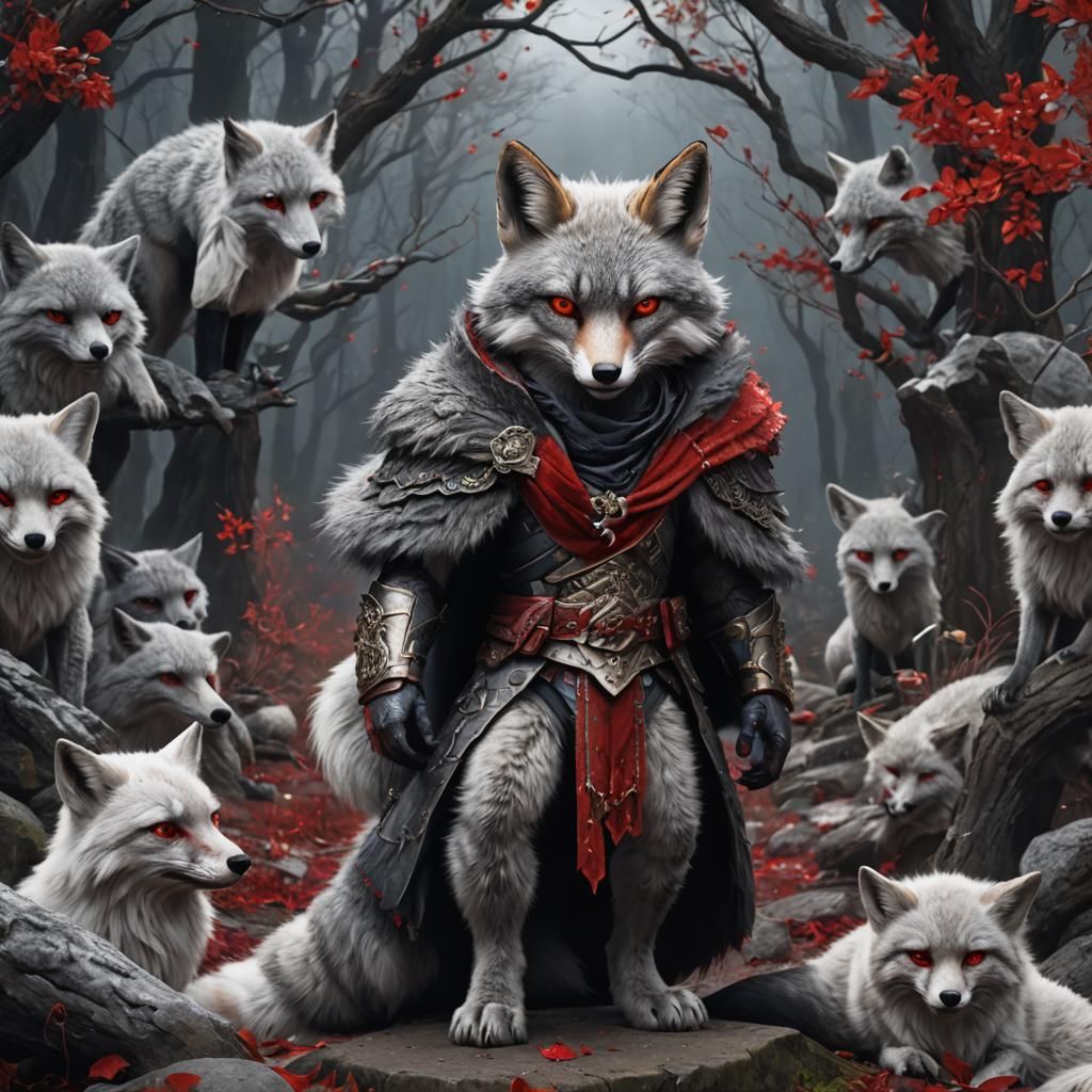 Anthro Grey Fox Character Concept Art