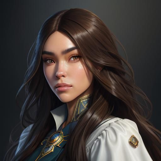 Detailed Portrait of Woman with Long Hair