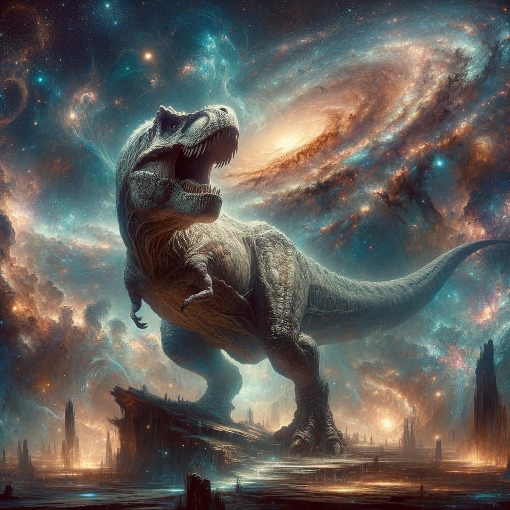 Cosmic Tyrannosaurus Rex Concept Art
