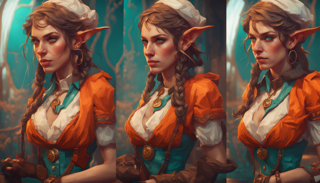 Hyperdetailed Elf Detective Concept Art in 8k