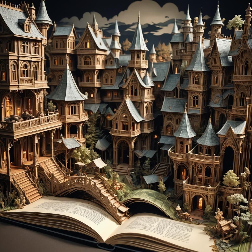 Hyperrealistic Pop-Up Book With Intricate Details