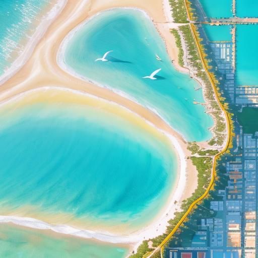 Florida Coast Aerial View in Pastel Hues