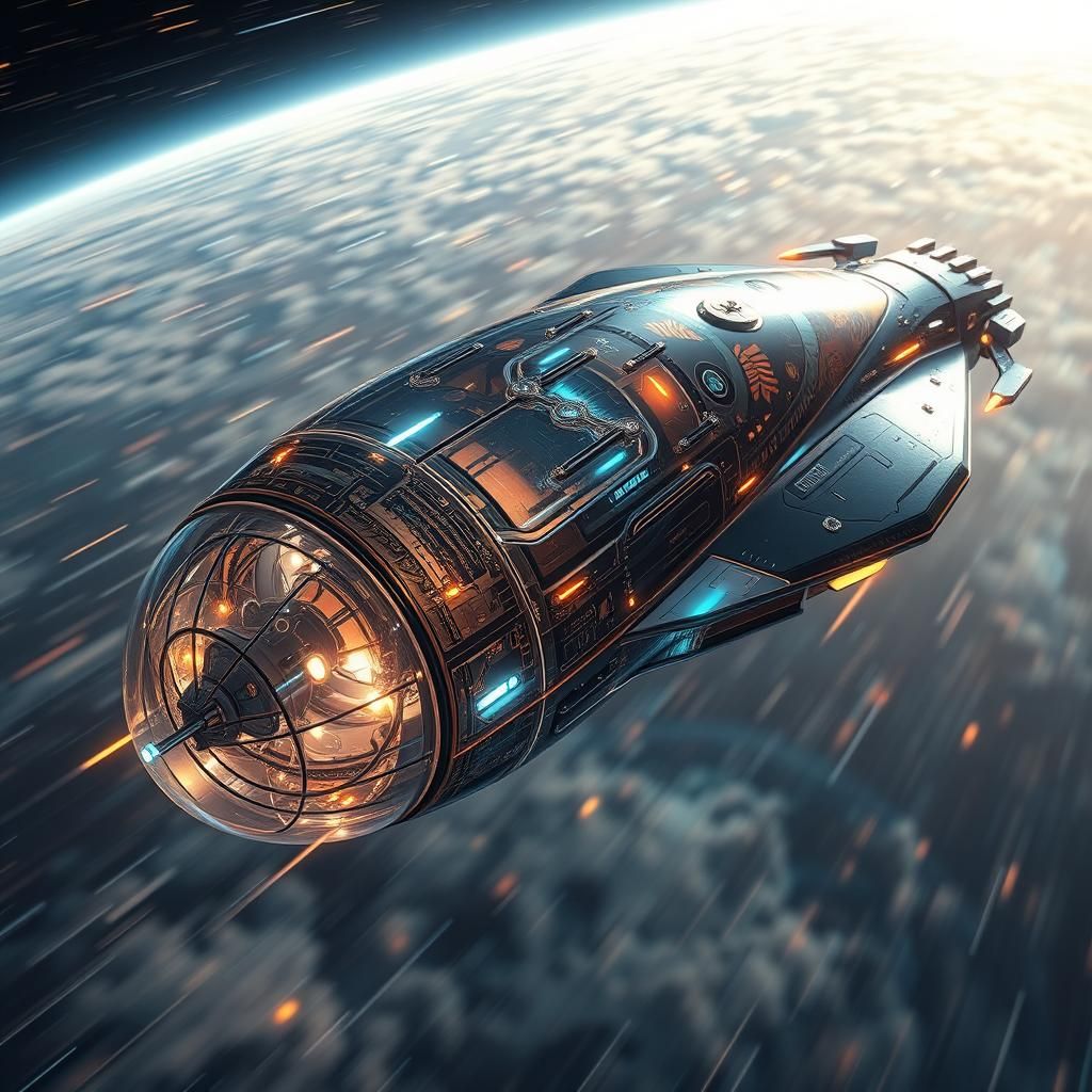 Azimut Bolid Slides Through Space-Time: Sci-Fi Concept Art