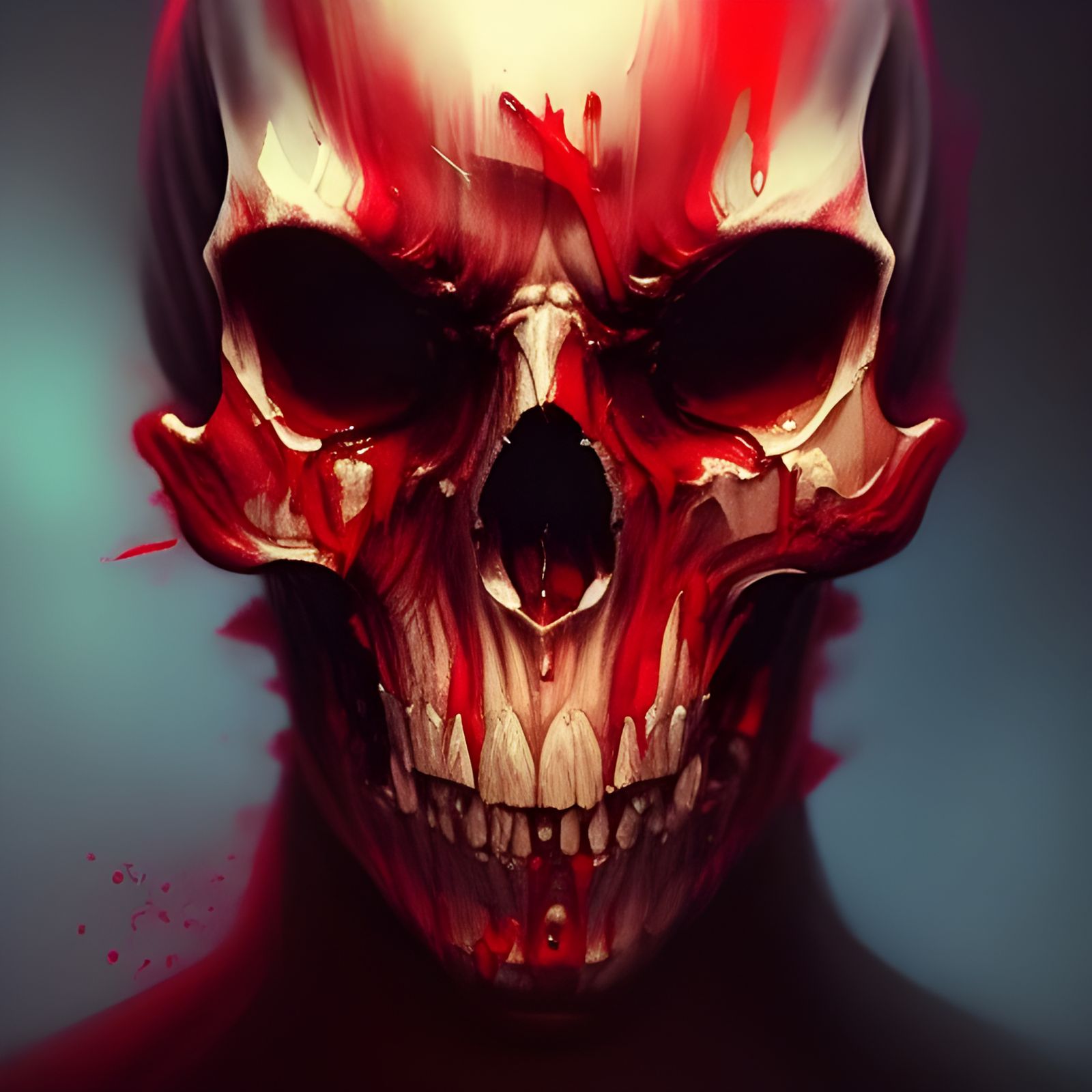 Sinister Blood Smeared Skull