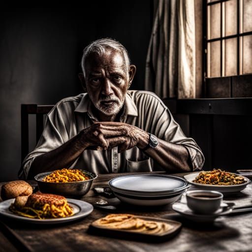 Hyperrealistic Hunger Strike in Cinematic Style