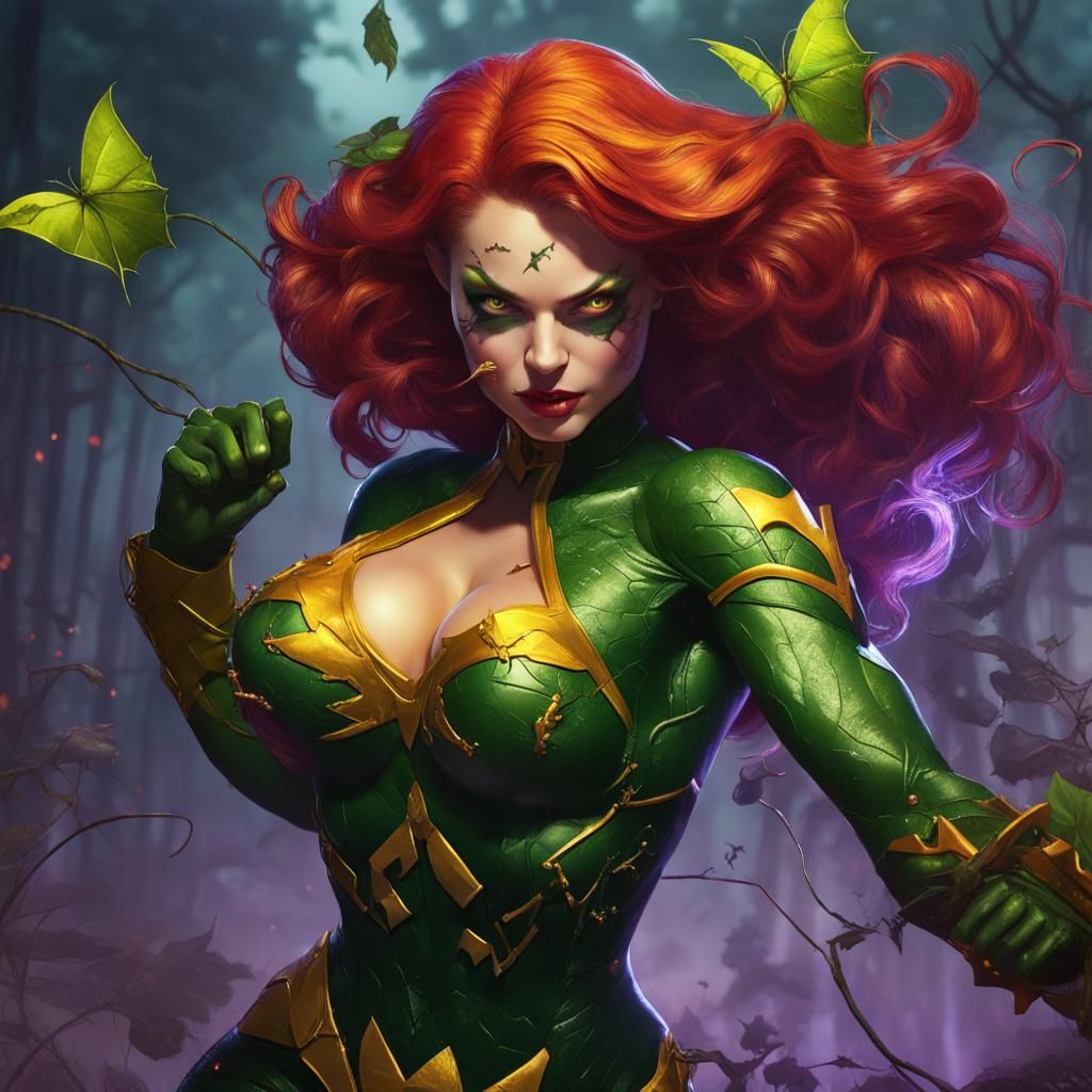 Poison Ivy vs Catwoman: Dark Fantasy Concept Art
