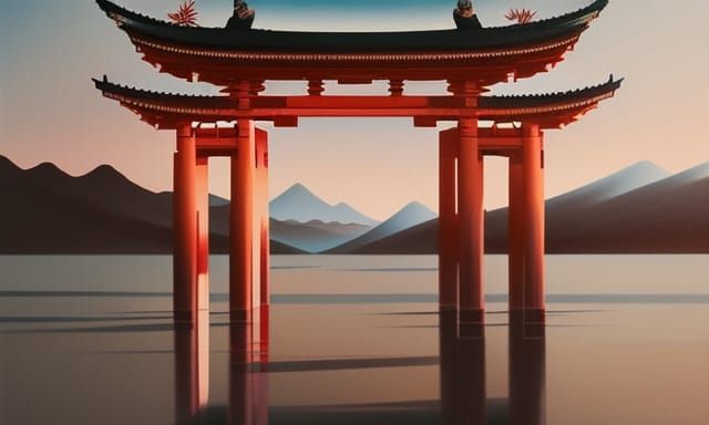 Iridescent Cyberpunk Face in Asian Retro-Futurism