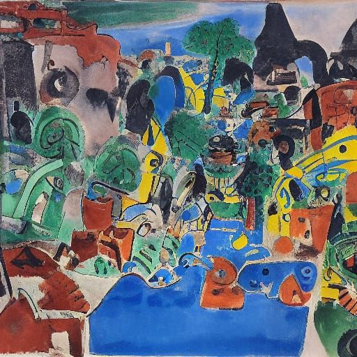 Inkas Lost City in a Vibrant Abstract Style