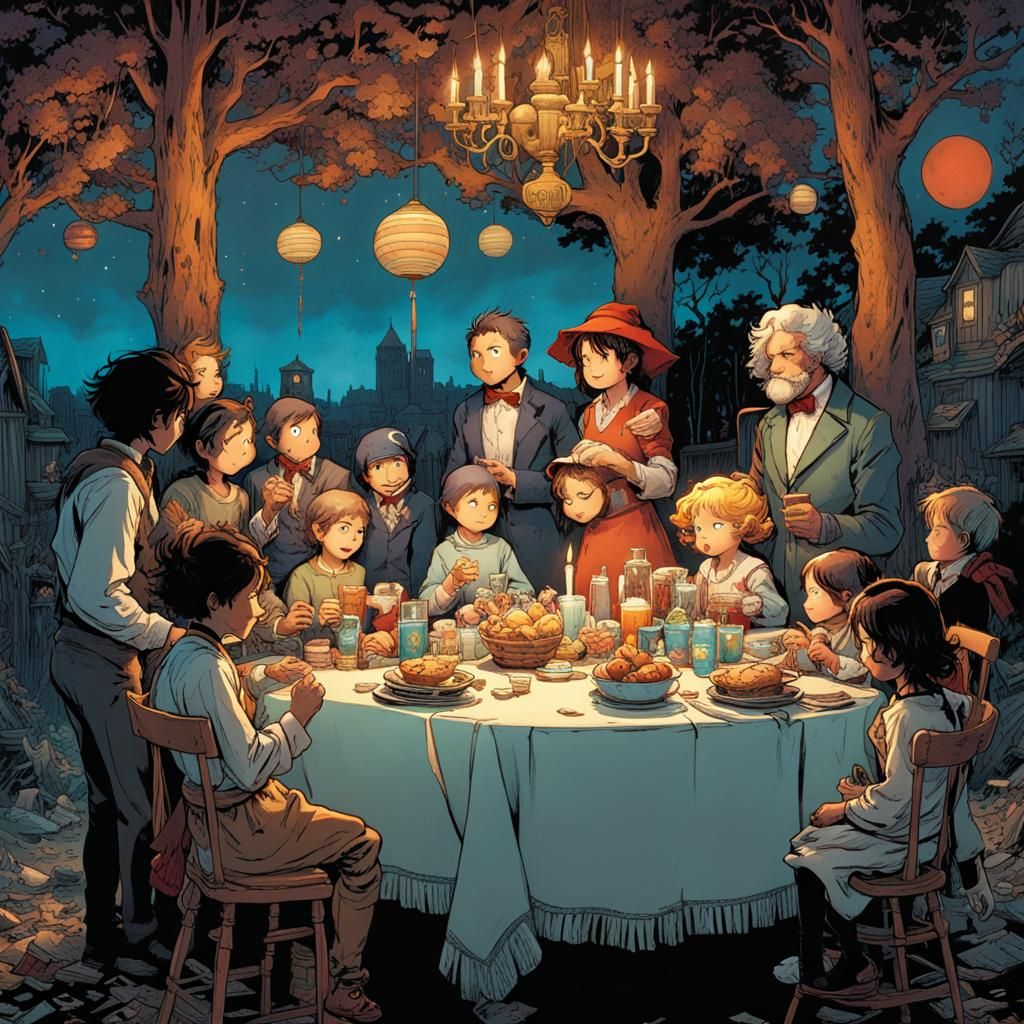 Charlotte at Family Dinner, Digital Art