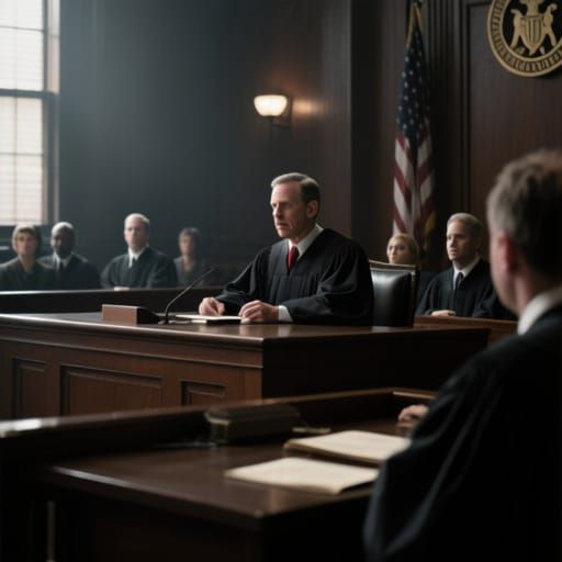 Judge and Jury in Dramatic New York Courtroom Scene