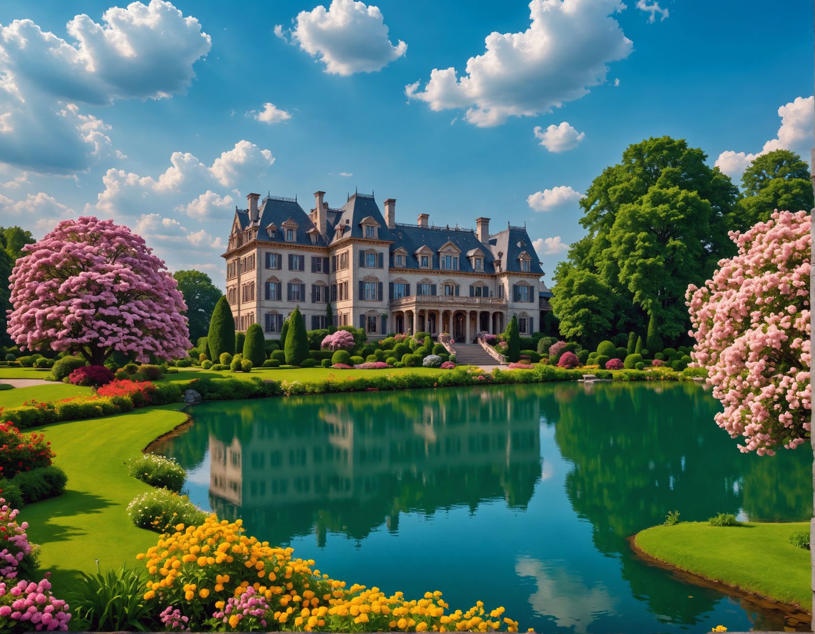 Luxurious Lakefront Estate in Vivid Color