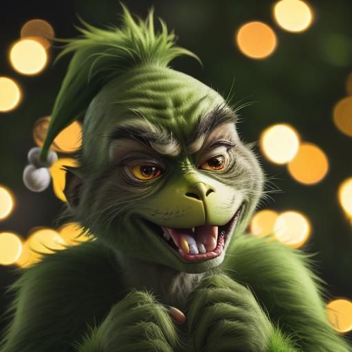 Grinch Portrait in Professional Photography Style