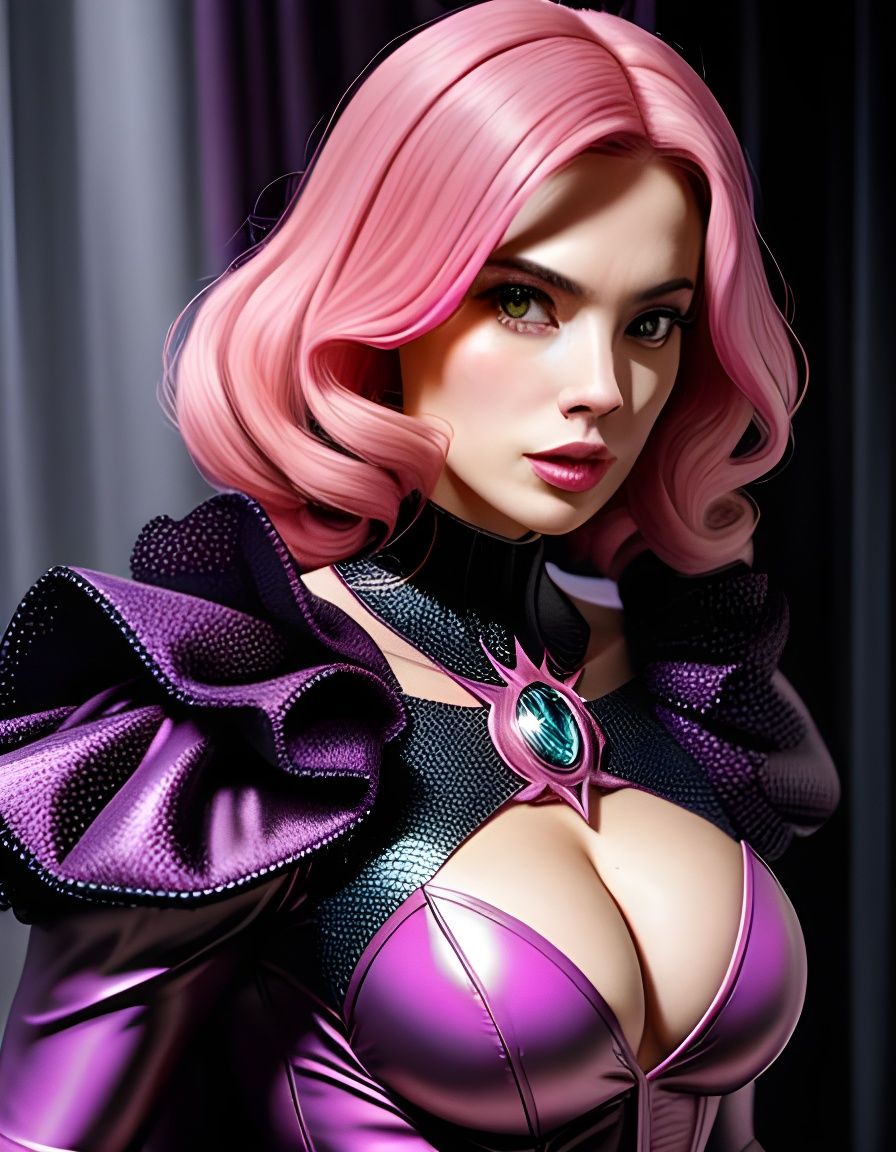 Pig-Pink Superhero in Expressionistic Digital Art