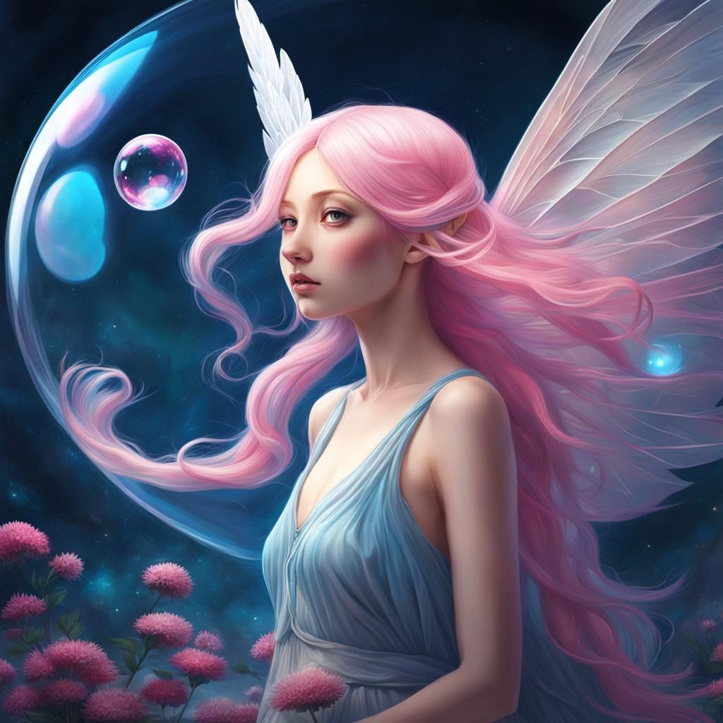 Fairy with Wings Trapped in Bubble, Studio Ghibli