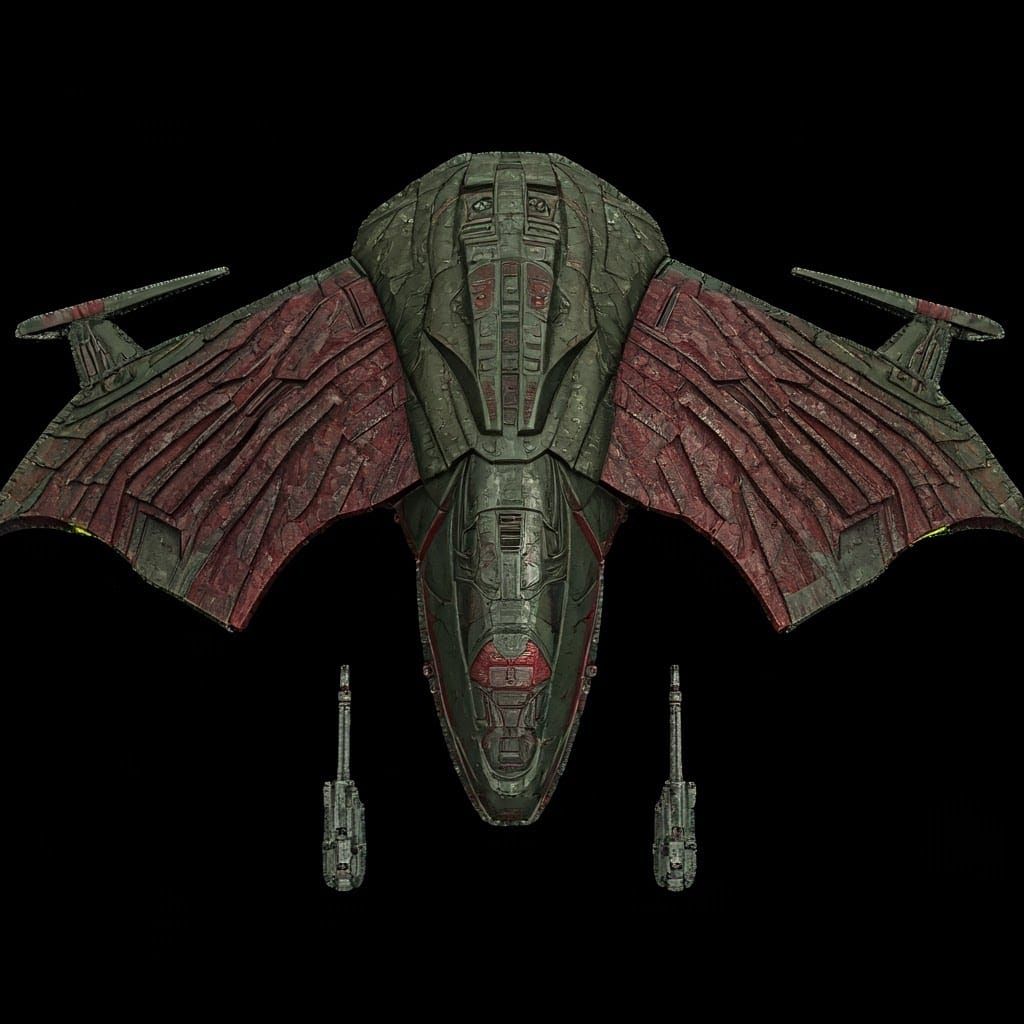 Klingon Bird-of-Prey with Angular, Earthy Plating