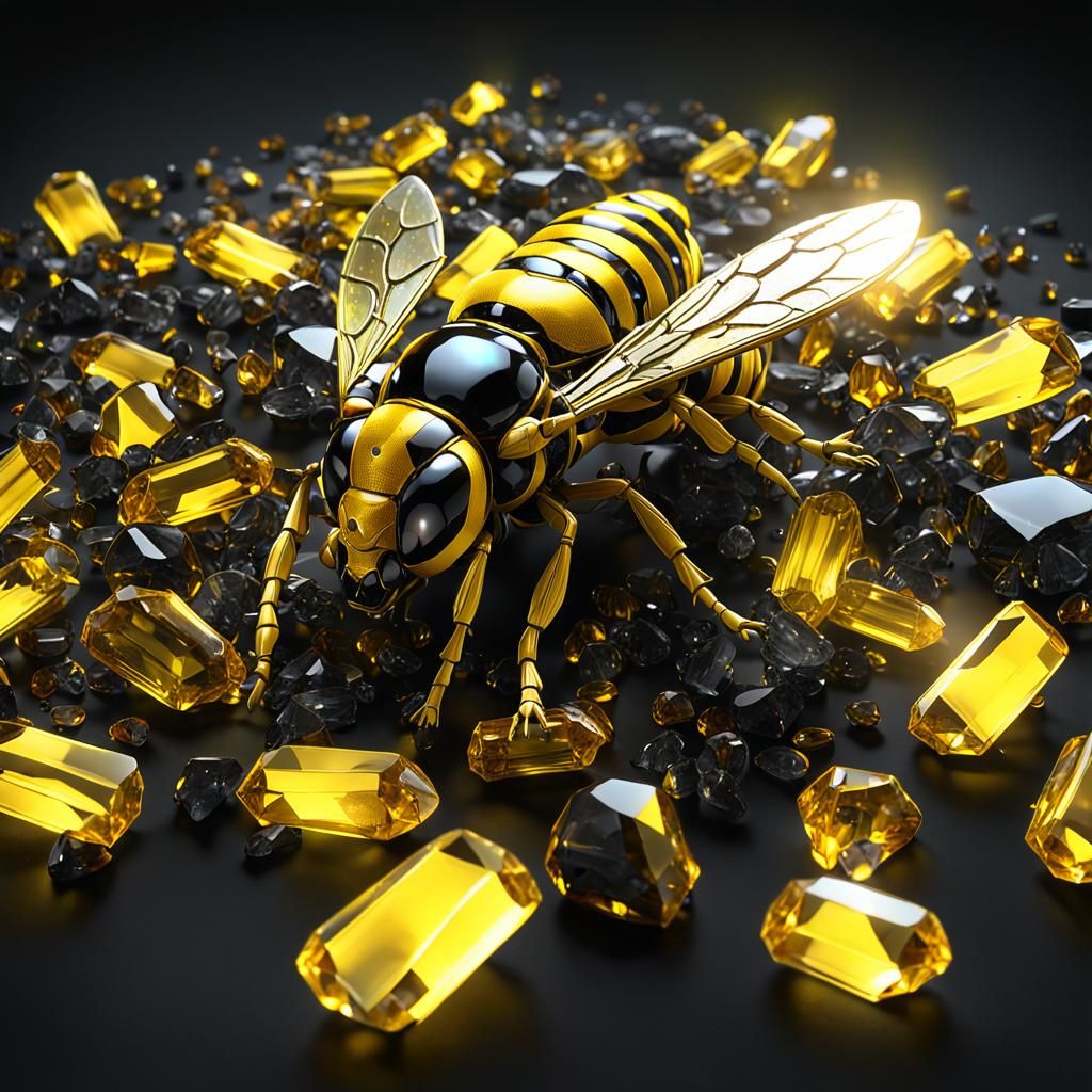 Crystal Hornet in Dark Fantasy Art Style