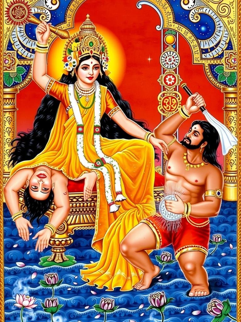 Divine Goddess Baglamukhi Devi Reigns Supreme in Golden Sple...