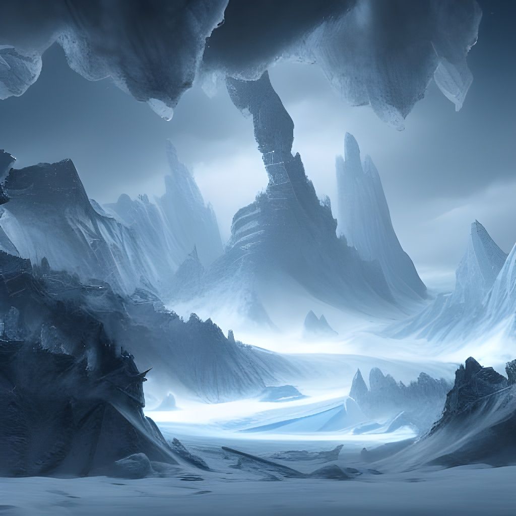 Fantastical Arctic Landscape in Matte Painting Style