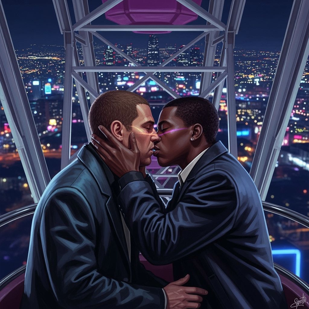 GTA Characters Kissing Atop Ferris Wheel