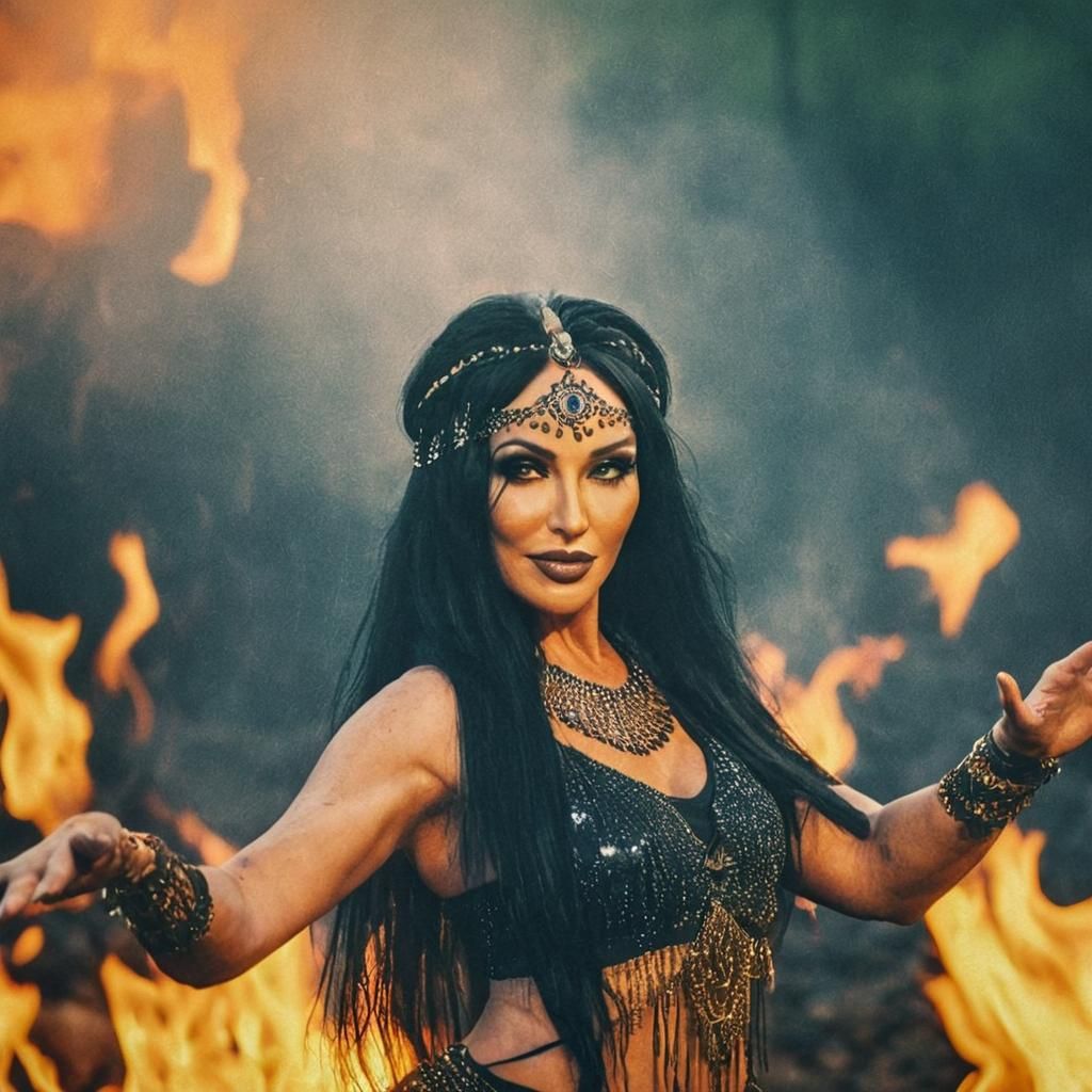 Bellydancer at Woodstock: Cinematic Film Still