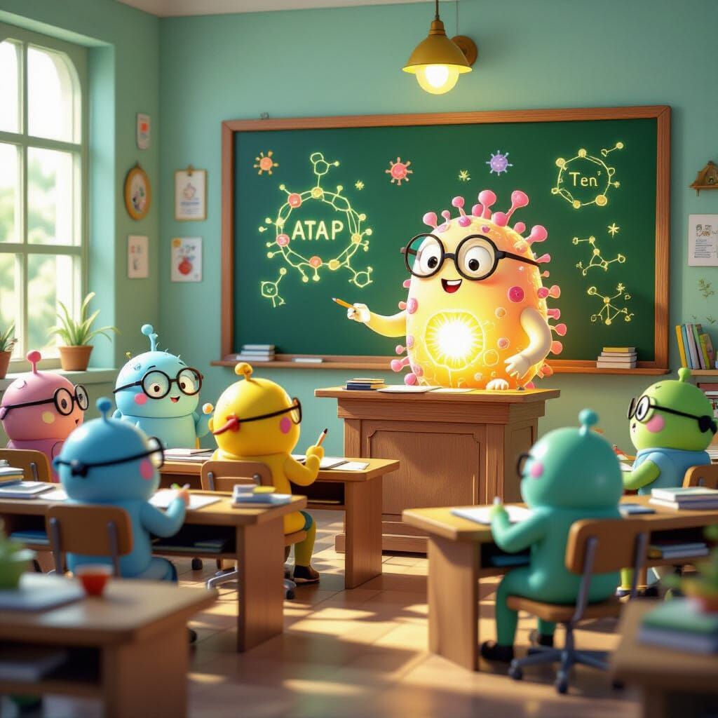 Cute Microbes Learn Cell Biology in a Classroom