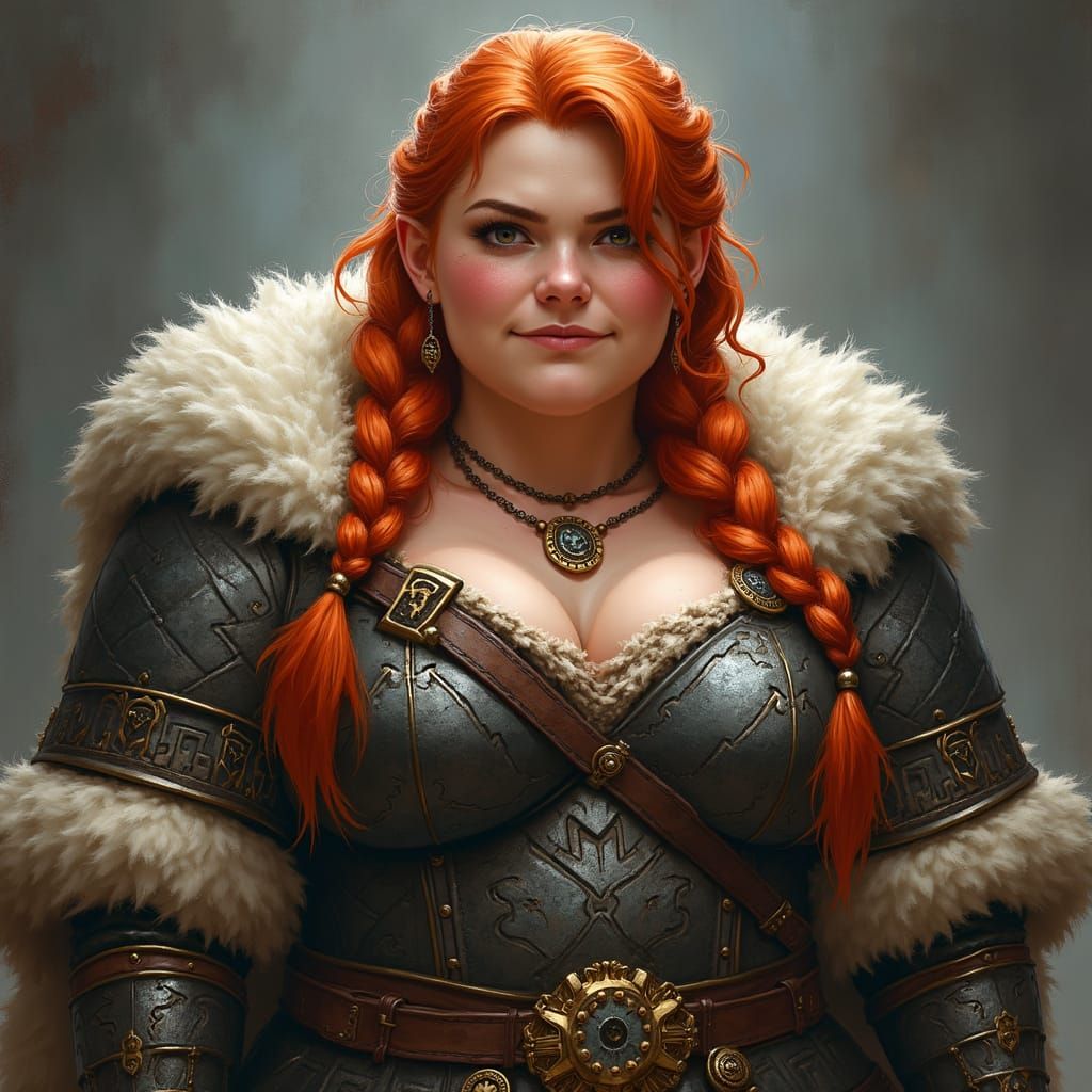 Vibrant Dwarf Warrior in Ornate Armor