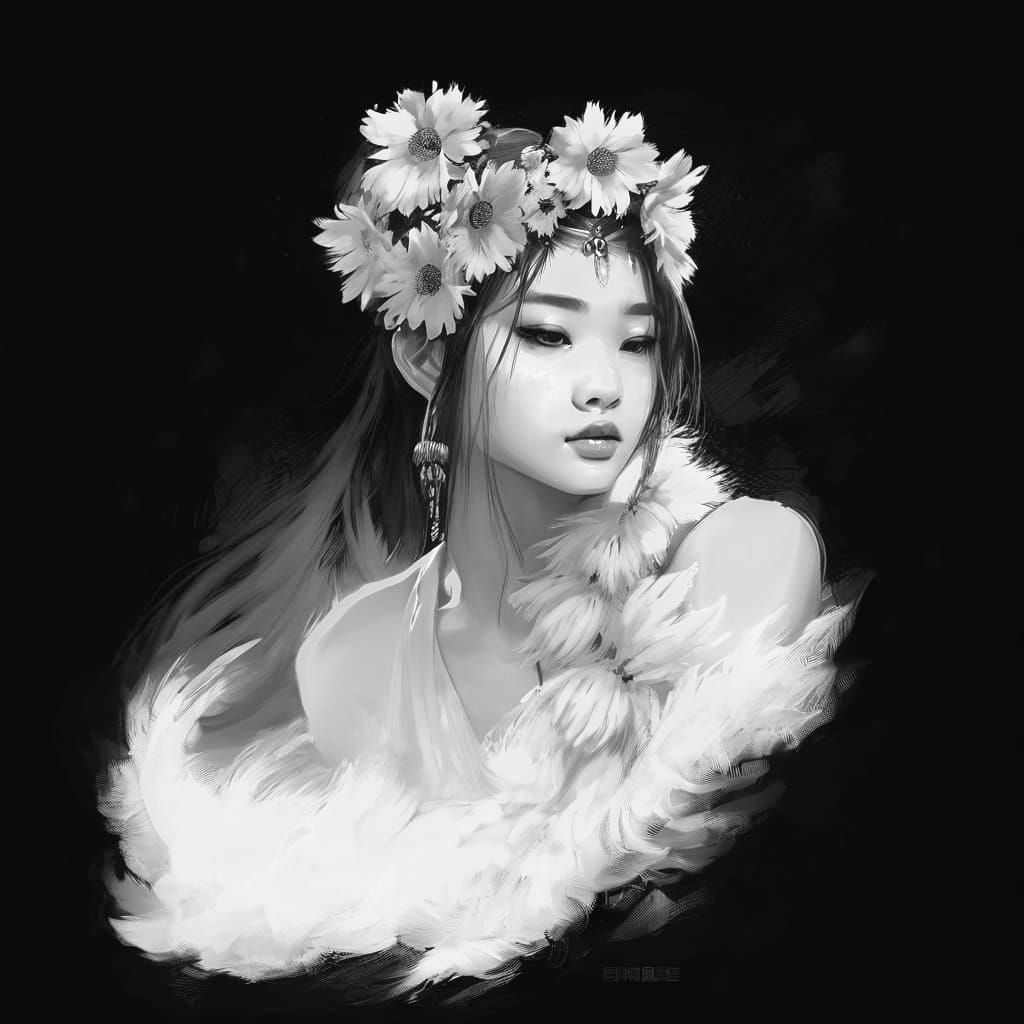 Anime Ballerina in Stylized Impressionist Oil Painting