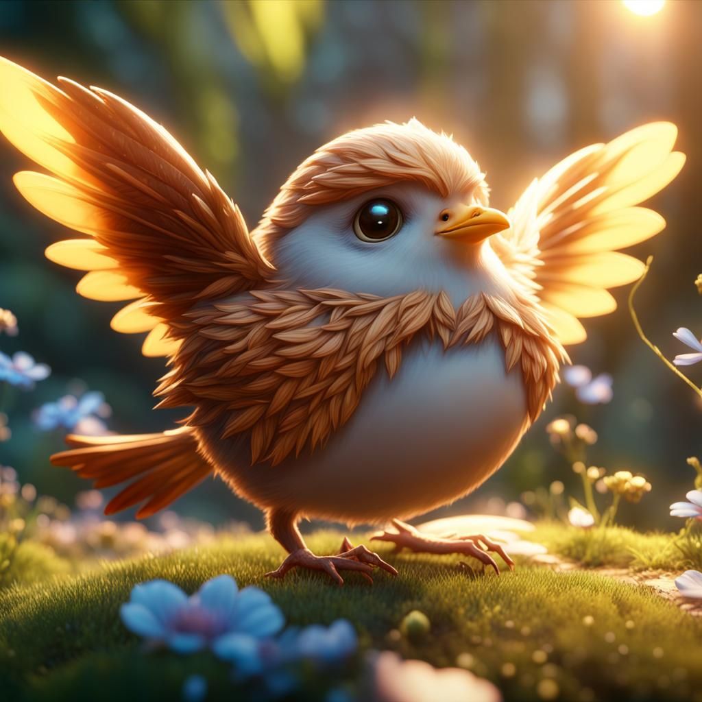Faerie Bird in Morning Sun: 3D Game Cinematic