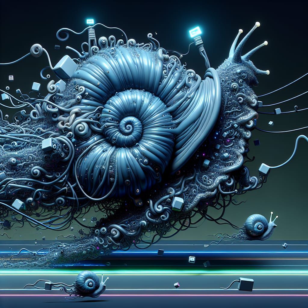 Neon Grey Snailiens in an Enormified Neonstorm