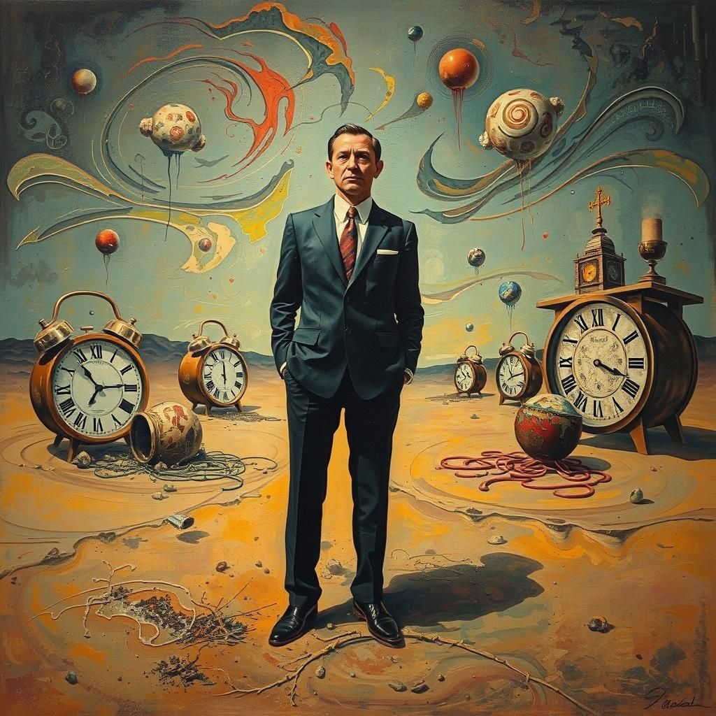 Abstract Conflict in Surreal Dreamscape, Dali-esque