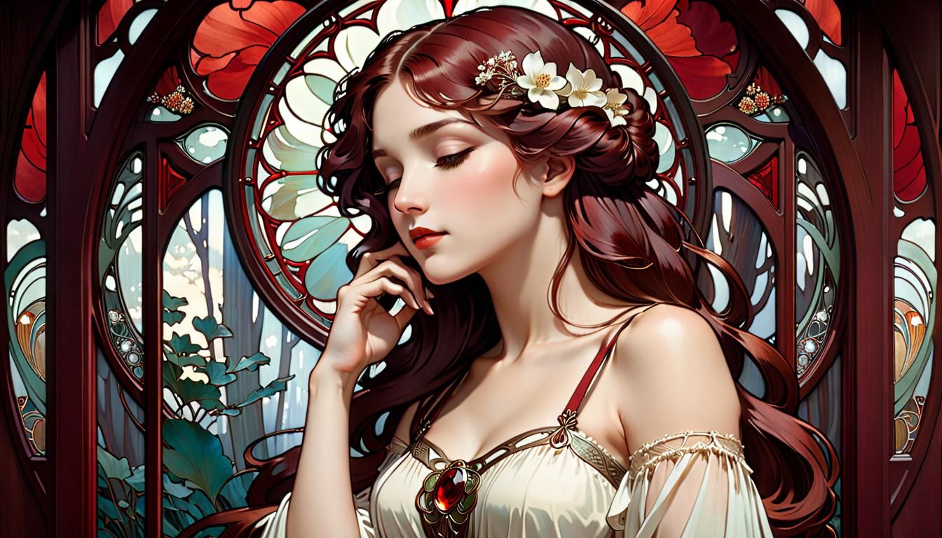Romantic Dream in Art Nouveau Style
