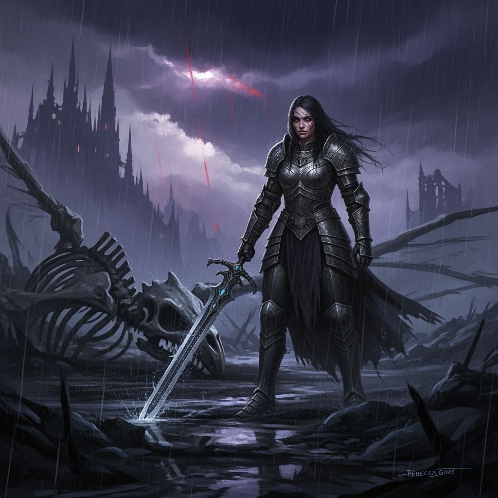 Grimdark Fantasy Illustration in Gothic Style