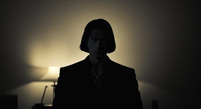 Film Noir Person in Golden Hour Lighting