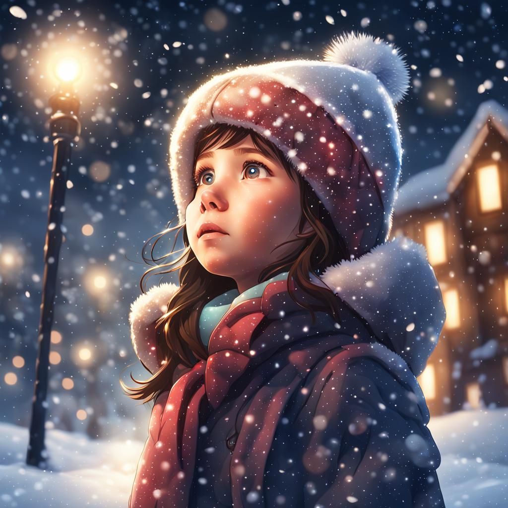 Winter Enchantress in Festive Snowfall