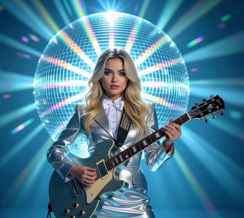 Rainbow Disco Ball Lights Up Silver Scene