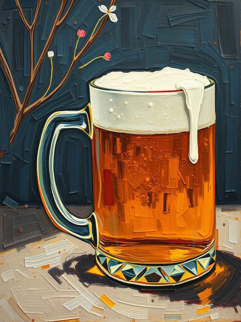 Beer Mug in Impasto Impressionist Style