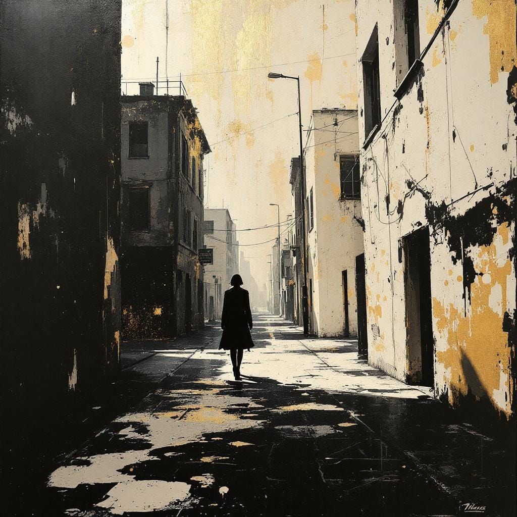 Abstract Urban Decay in Film Noir Style