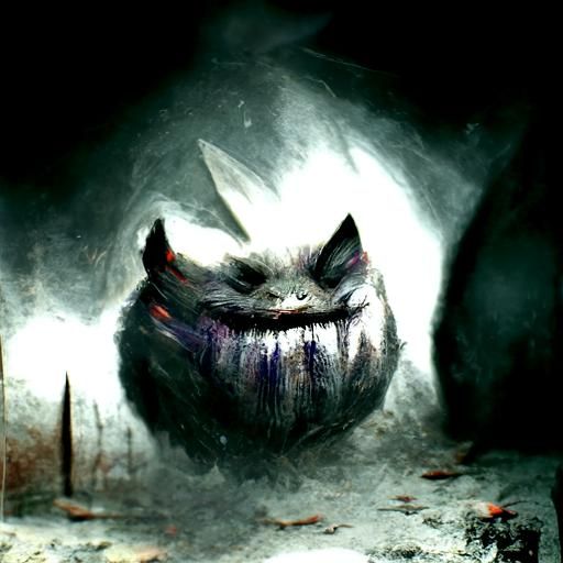 Sinister Gengar Artwork in Dark Fantasy Style