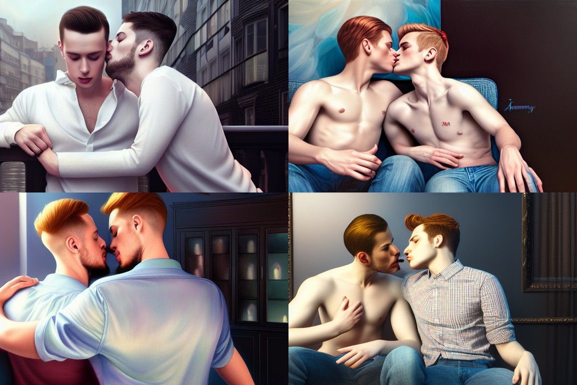 Gay Couple, Kiss